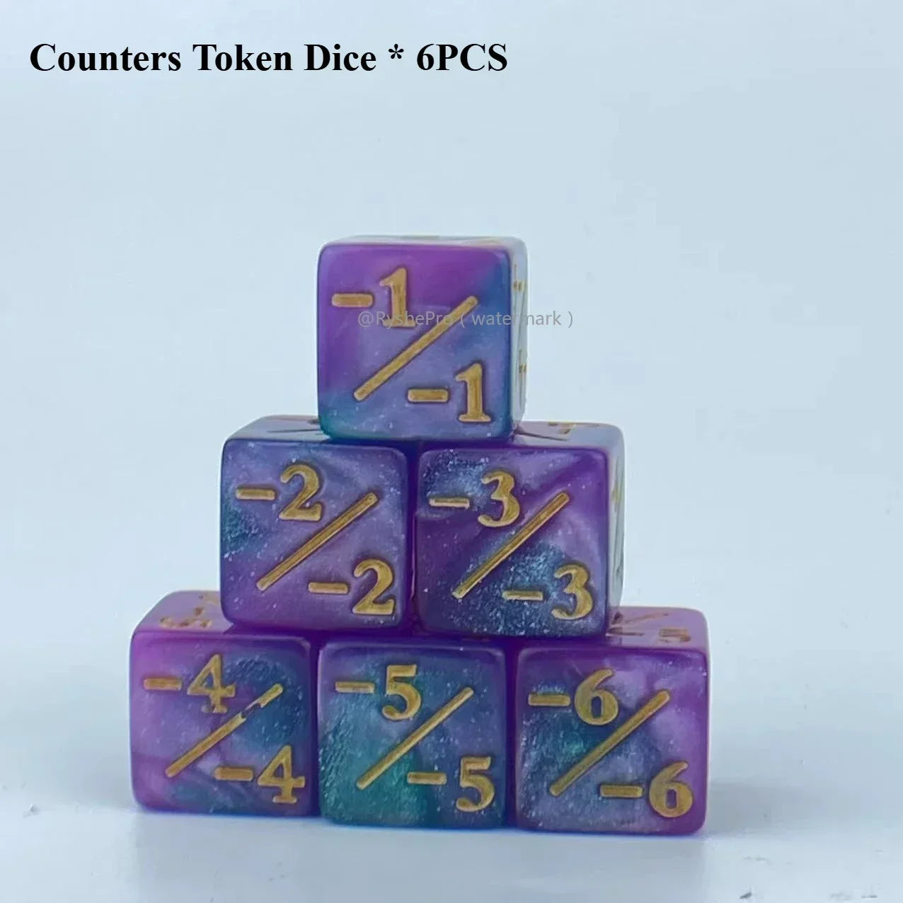 Set of 6 Counter token Dice (for power and cost)