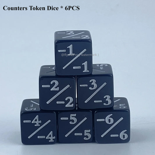 Set of 6 Counter token Dice (for power and cost)