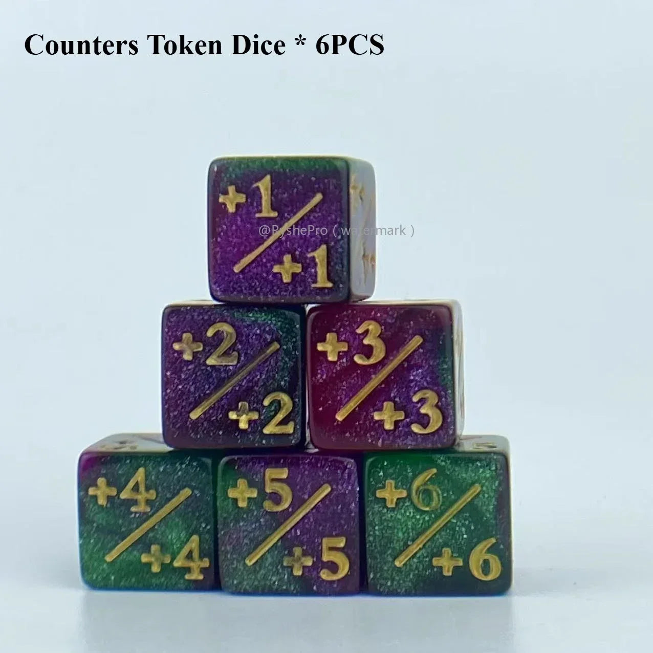 Set of 6 Counter token Dice (for power and cost)