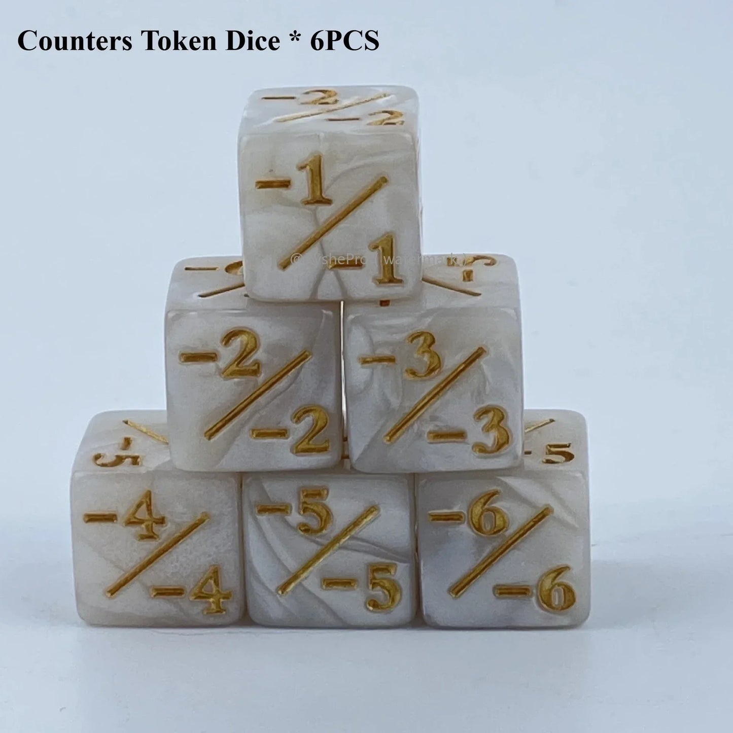 Set of 6 Counter token Dice (for power and cost)